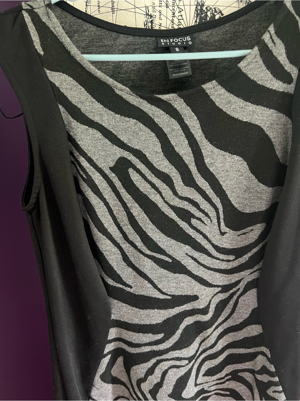 7 for $30 Enfocus Studio Black Dress with Gray Label Detail - Picture 2 of 7